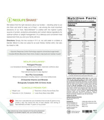 NeoLifeShake glass with ice demonstrates creamy shake with water or milk.