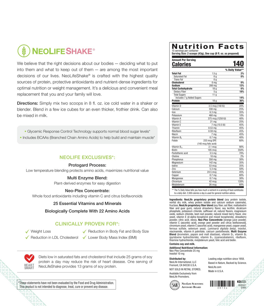 NeoLife Shake on-the-go serving illustrates easy, ready-to-mix nutrition for workouts.