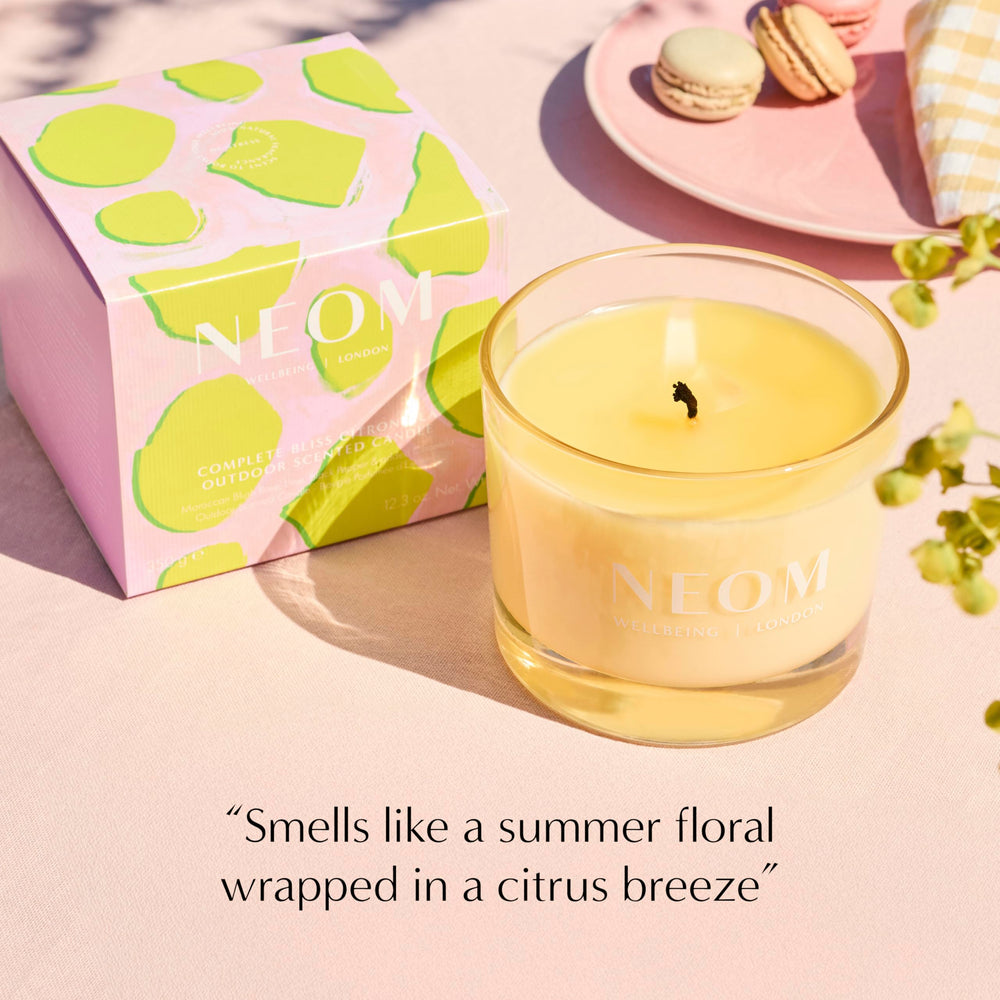 Citronella note and outdoor wick designed for outdoor use and ambient evenings