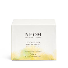 Neom Feel Refreshed wooden lid close-up maintains fragrance