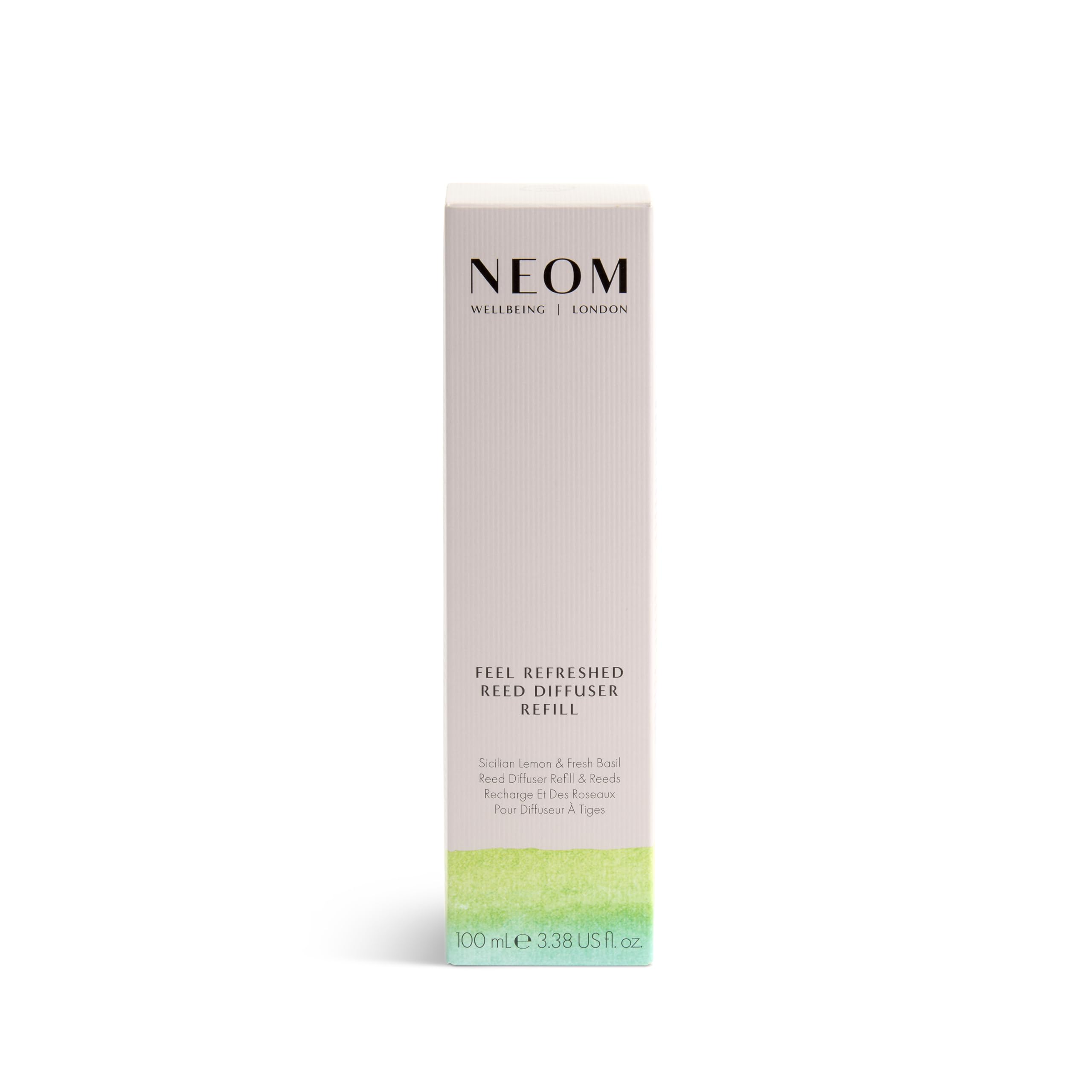 NEOM Feel Refreshed packaging shows easy, reusable design
