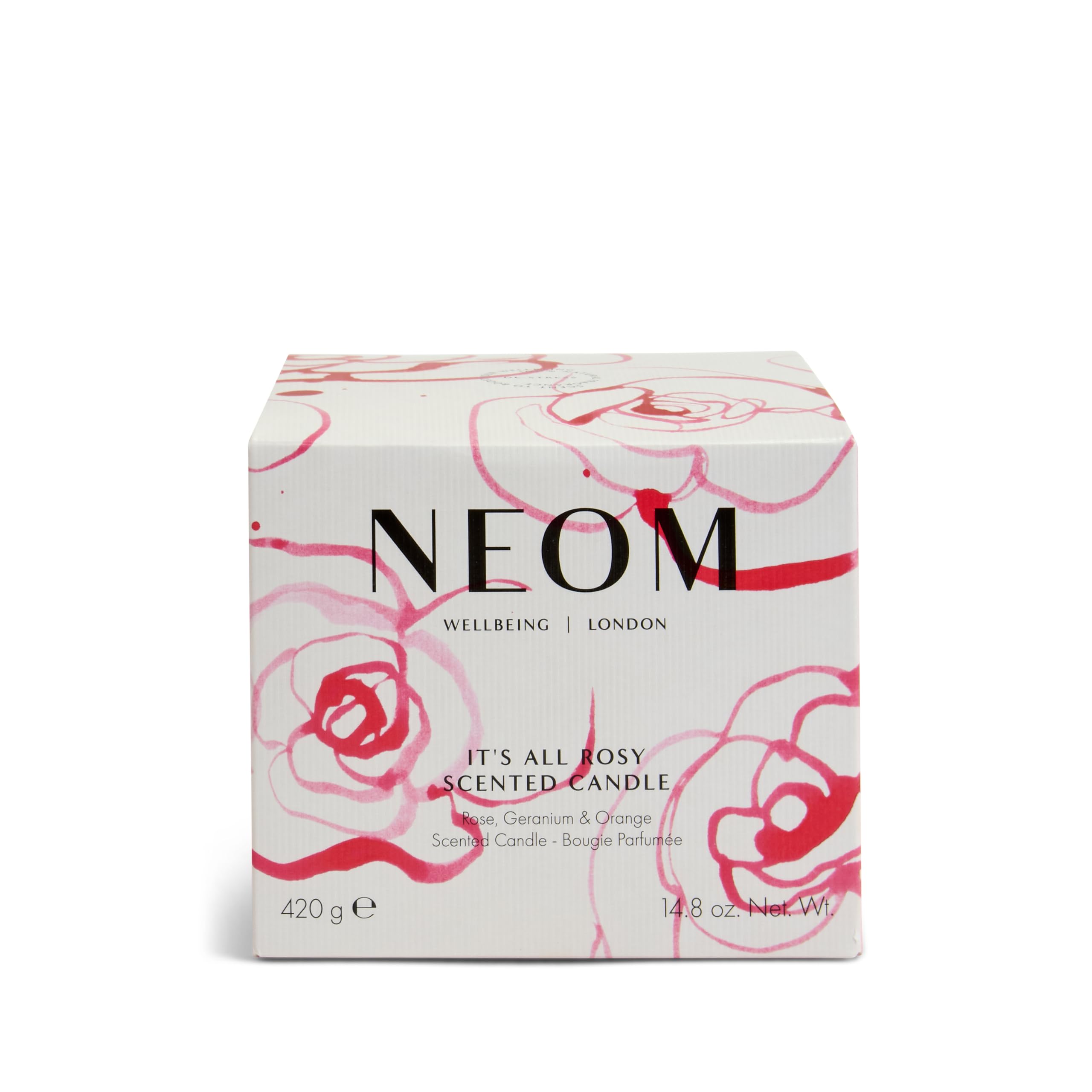 NEOM It's All Rosy Candle room ambience elevates relaxation.