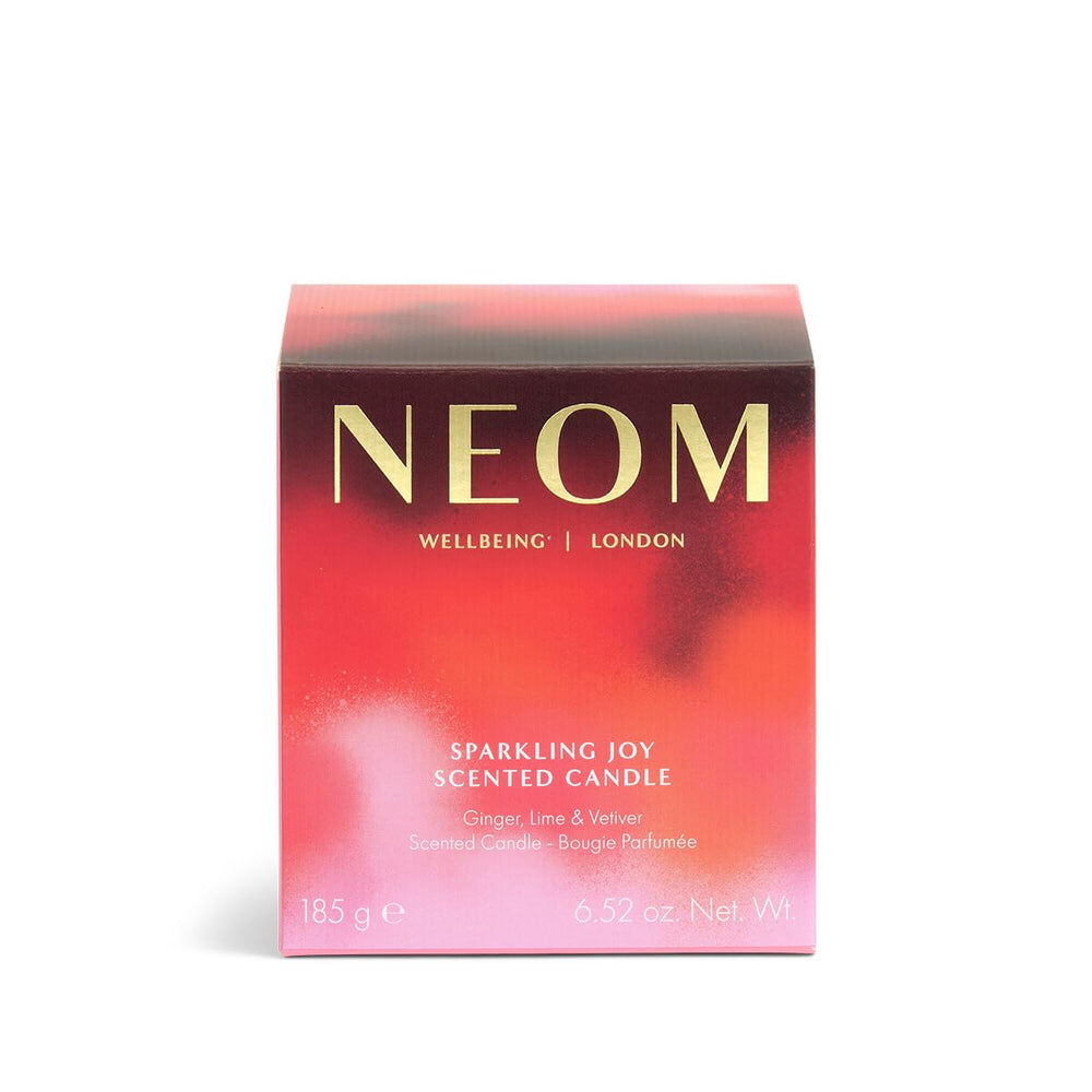 Lifestyle scene featuring NEOM Sparkling Joy in a calm, uplifting space.