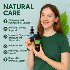 Neonomicon Zeolite Detox Drops dropper close-up for easy dosing.