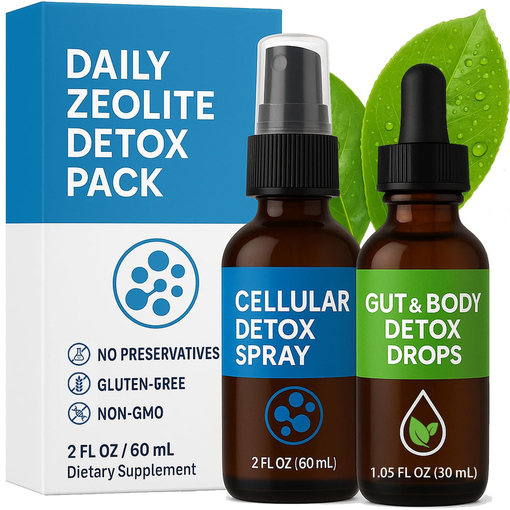Neonomicon Zeolite Detox Spray bottle shown for cellular cleansing and energy.