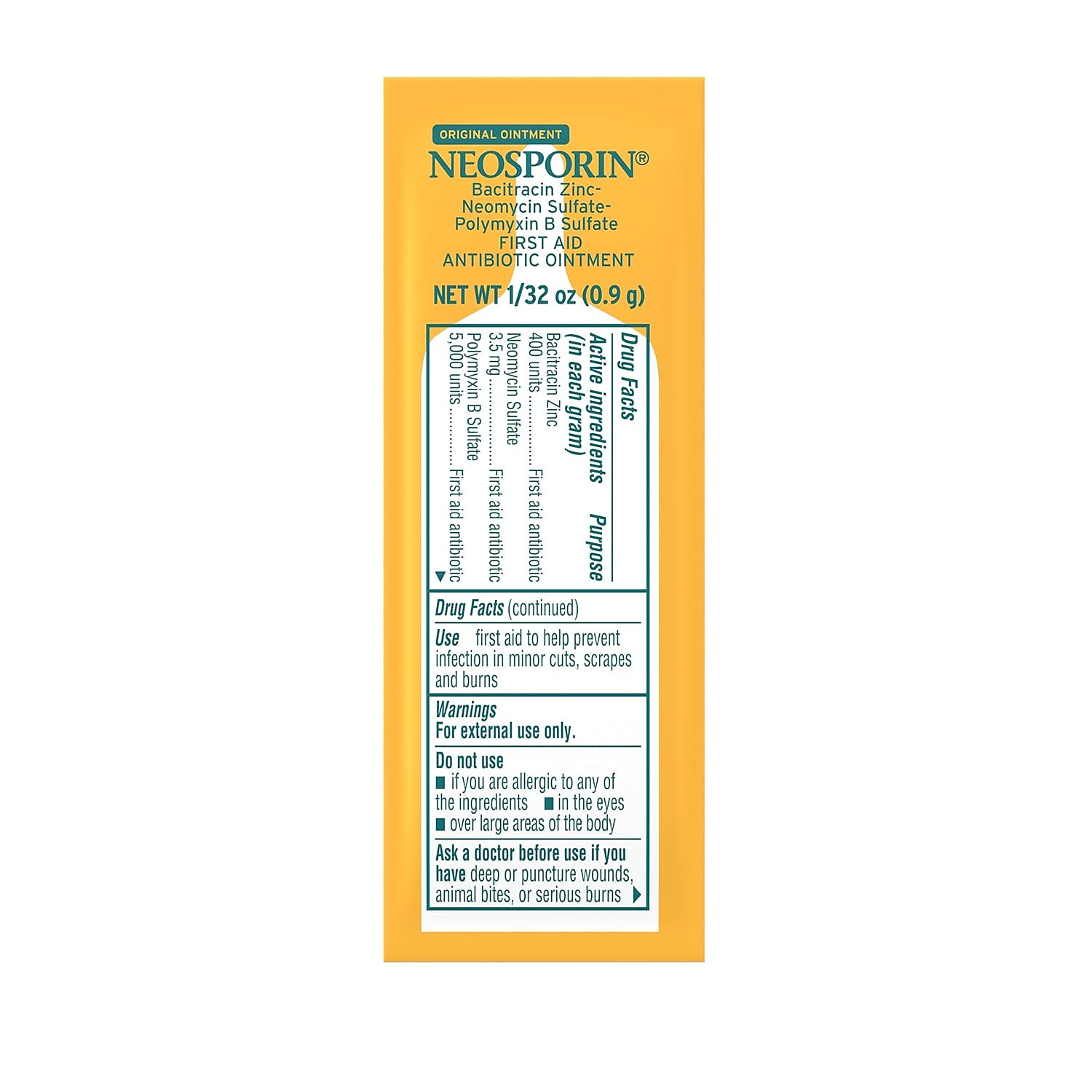 Neosporin antibiotic-ointment multi-pack display with 144 packets.