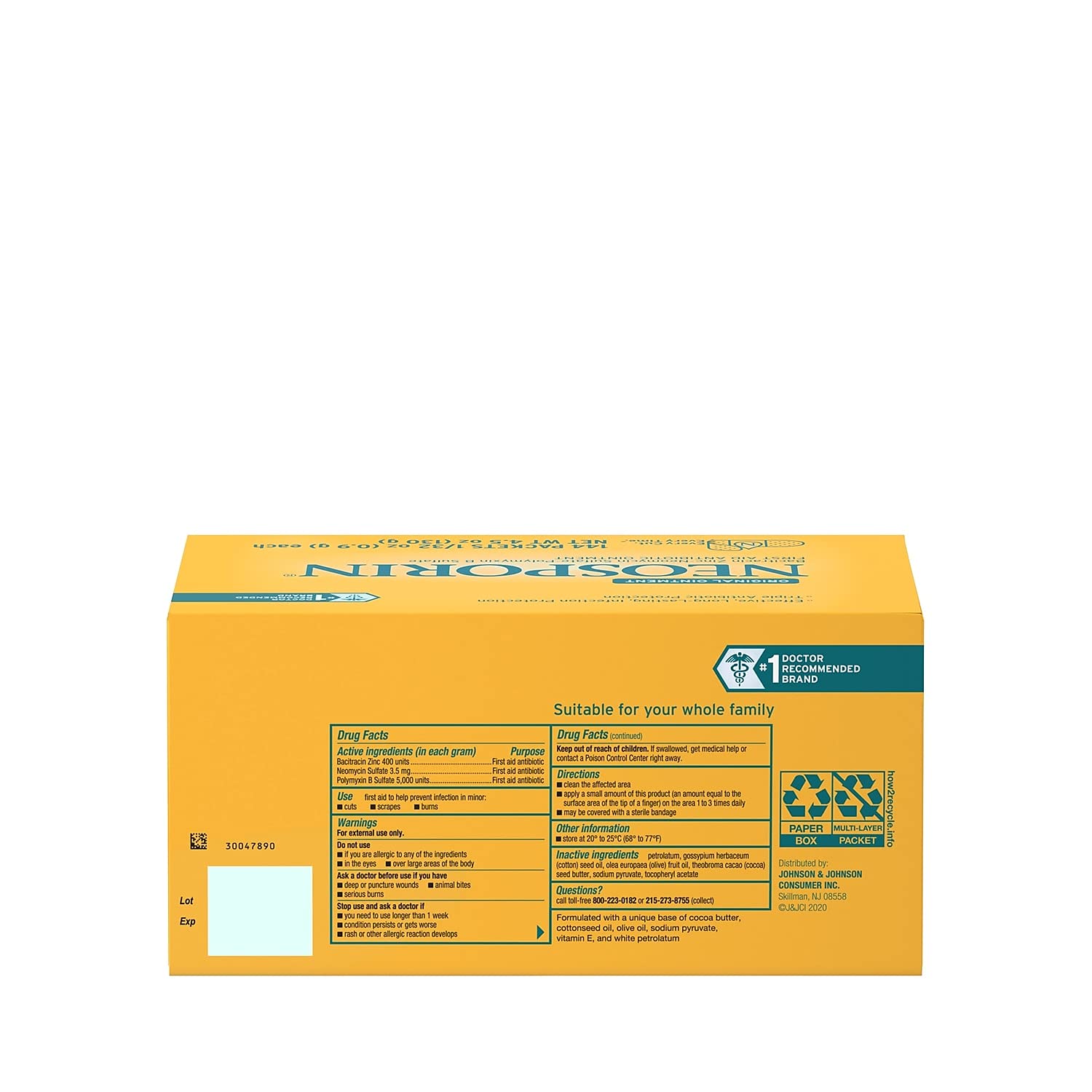 Neosporin yellow packaging graphic emphasizing infection protection.
