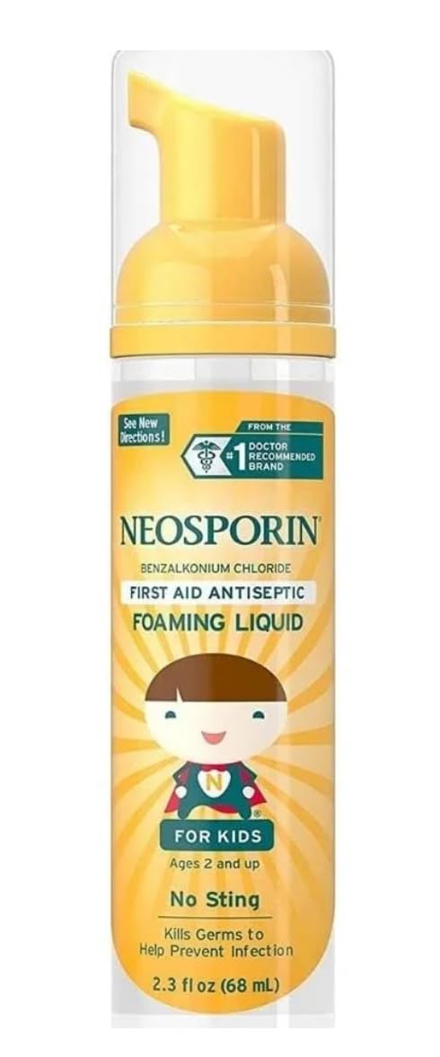 Neosporin Wound Cleanser for Kids foam bottle—gentle cleansing for minor cuts and scrapes