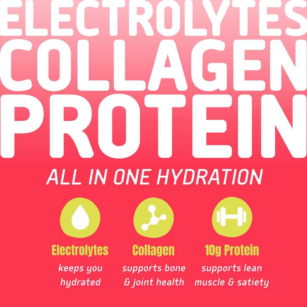 NEOTEIN hydration shown being mixed in a glass with water