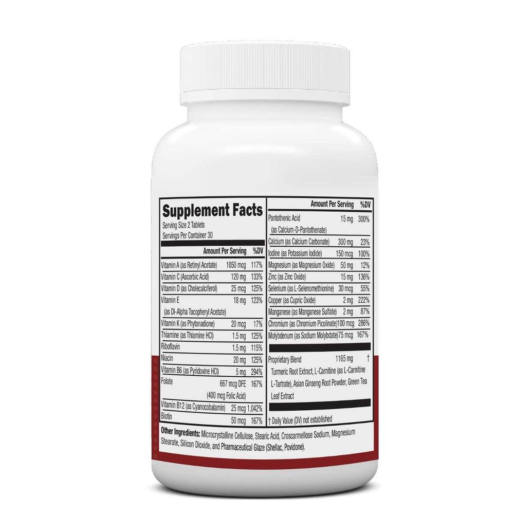 NeoVitin proprietary blend closeup showing L-Carnitine and Turmeric ingredients.
