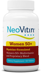 NeoVitin women's 50+ formula bottle supports daily vitality for women over 50.