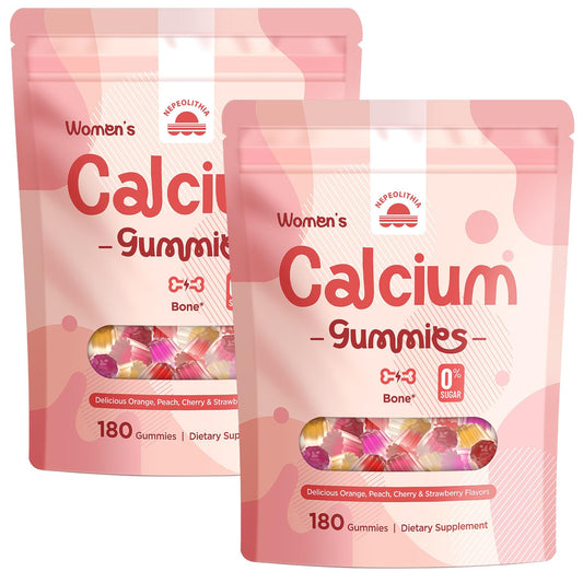 Nepeolithia Calcium Gummies for Women bottle front showing a 360-count bottle.