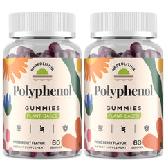 Nepeolithia Polyphenol Gummies bottle, berry-flavored daily wellness option.