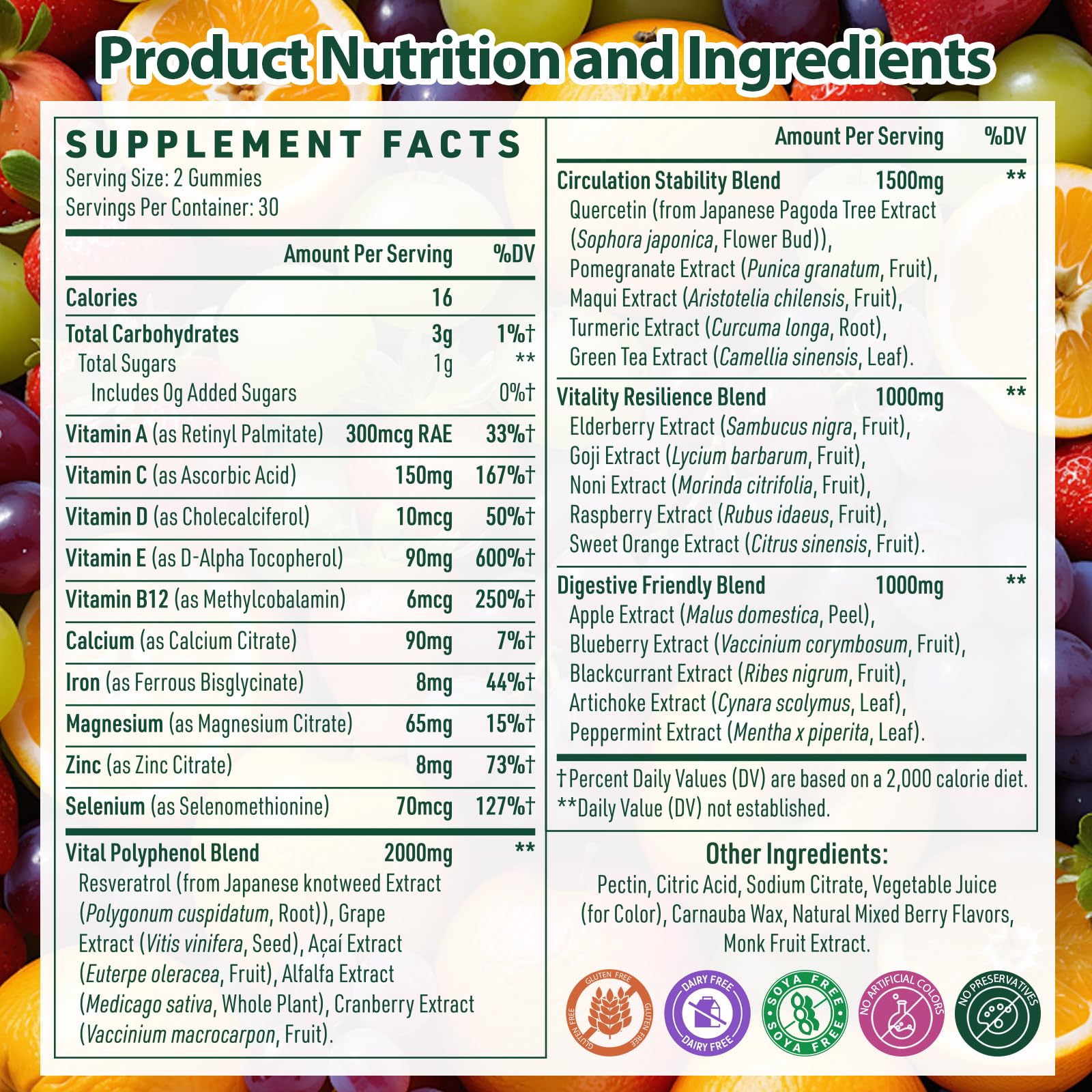 Nepeolithia Polyphenol Gummies berry gummies texture, soft bite with natural flavor.