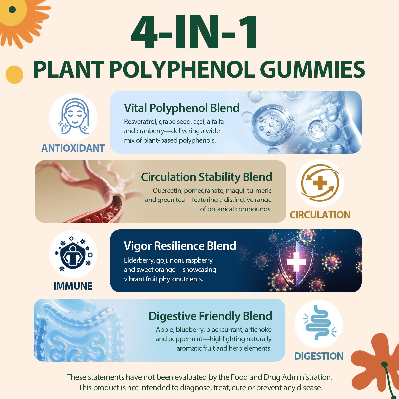 Nepeolithia Polyphenol Gummies pouring into a glass for on-the-go nutrition.