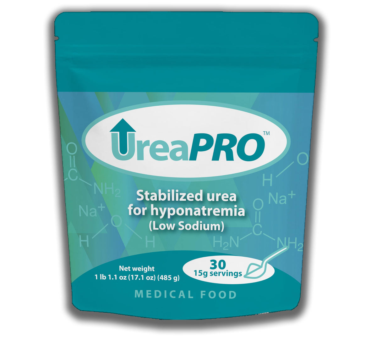 NEPHCENTRIC UreaPro bottle shows stabilized urea for low sodium management support