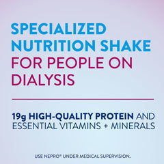 Nepro vanilla nutrition shake packaging front with 24-pack value