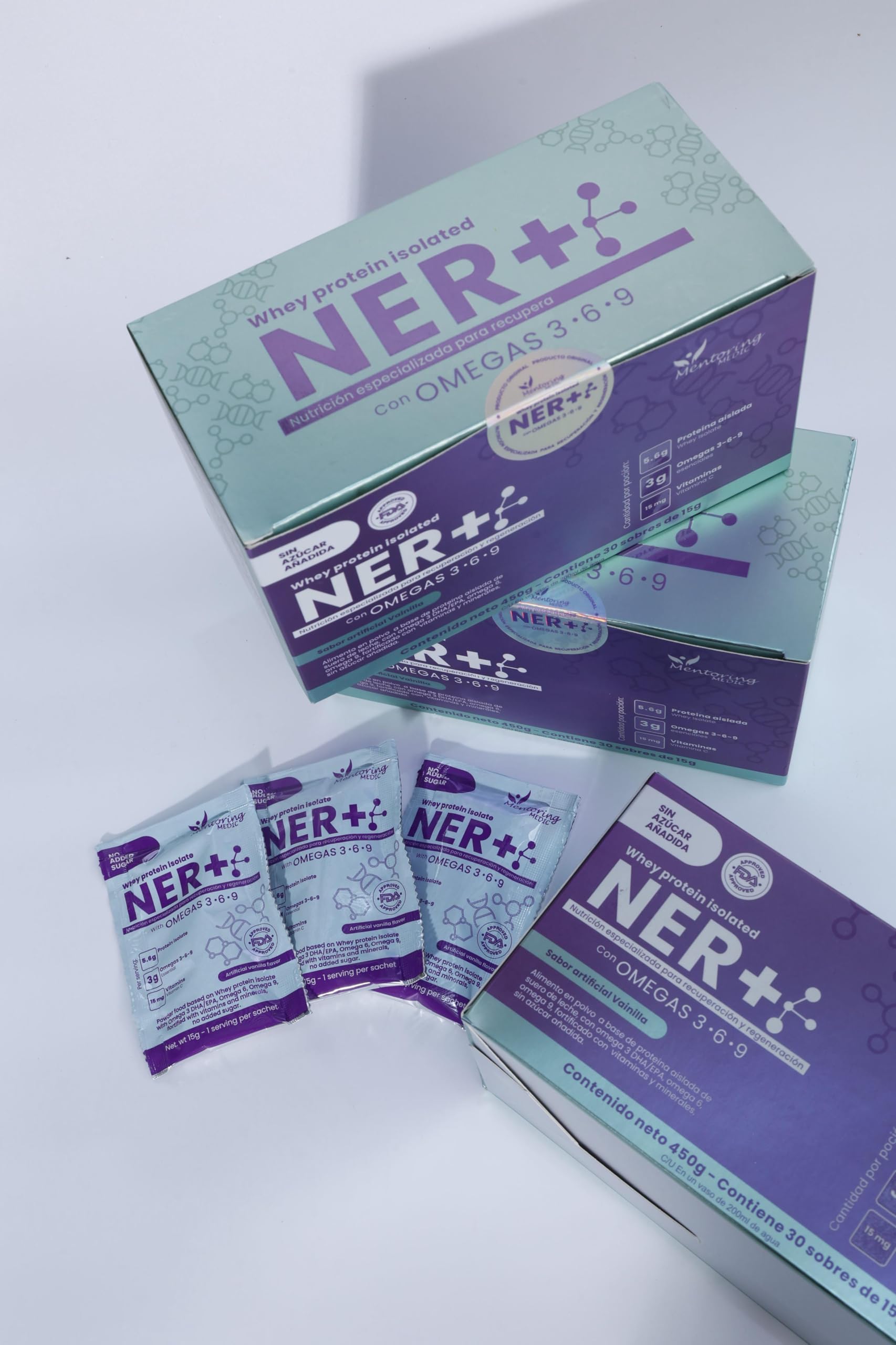 NER+ Medical Protein close-up of powder and label