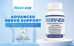 Nerv-Eze ingredients panel featuring zinc and magnesium for nerve function