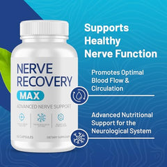 Nerve Recovery Max bottle back with nutrition facts for informed use.