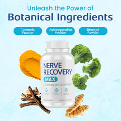 Nerve Recovery Max daily-use instructions image communicates a simple two-capsule regimen.