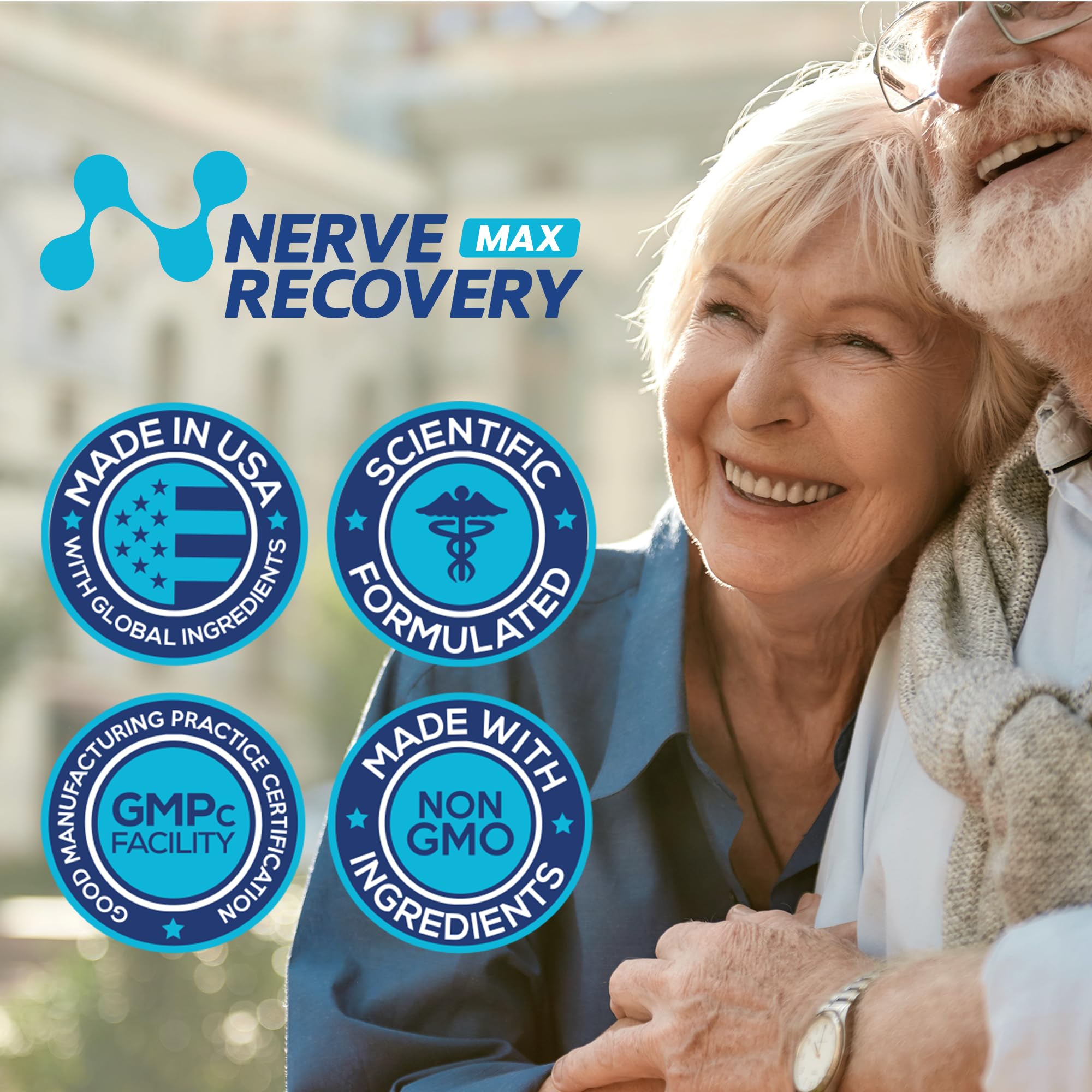 Nerve Recovery Max USA-made seal reinforces quality and safe manufacturing.