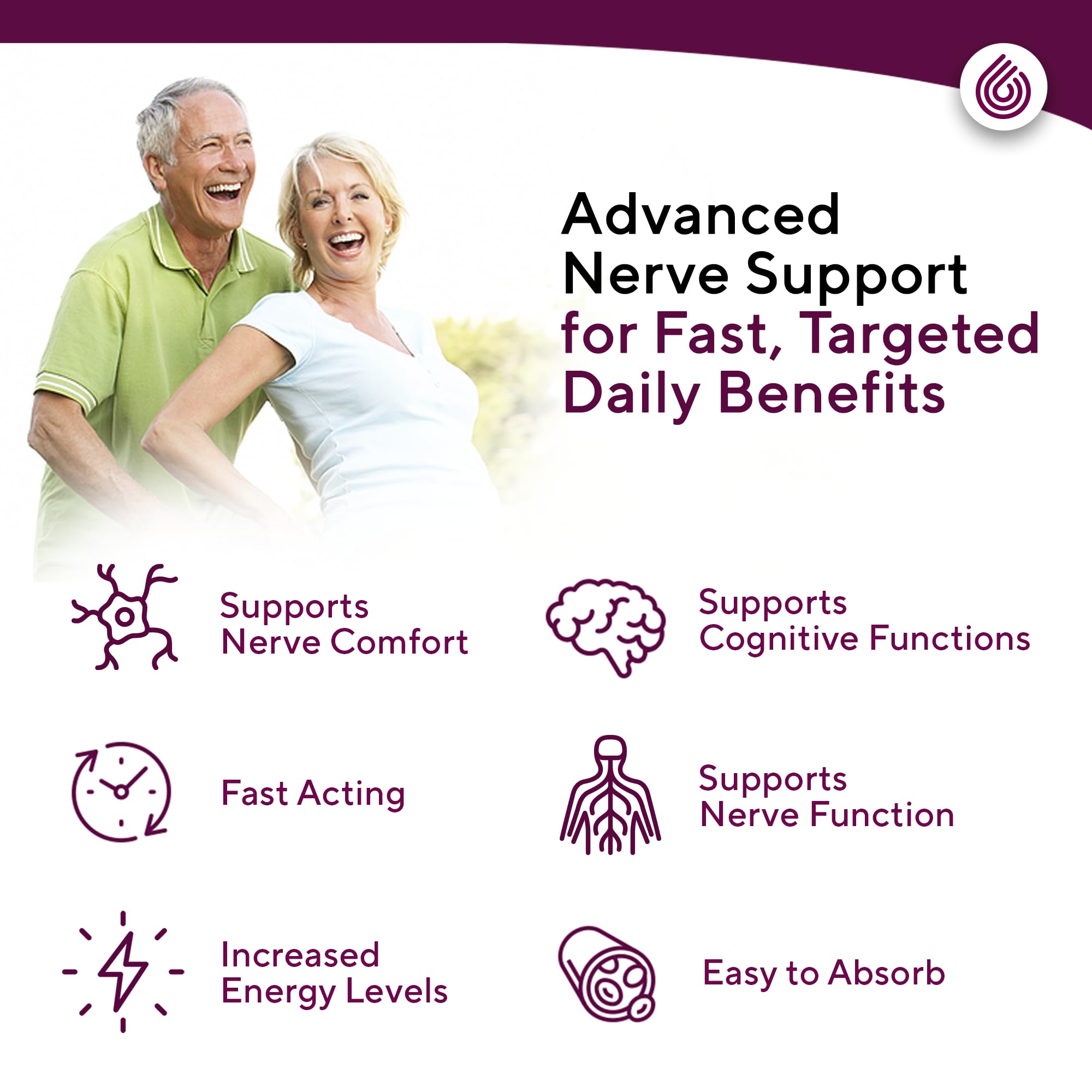 NERVE RENEW bottle pour shows easy daily dosing.