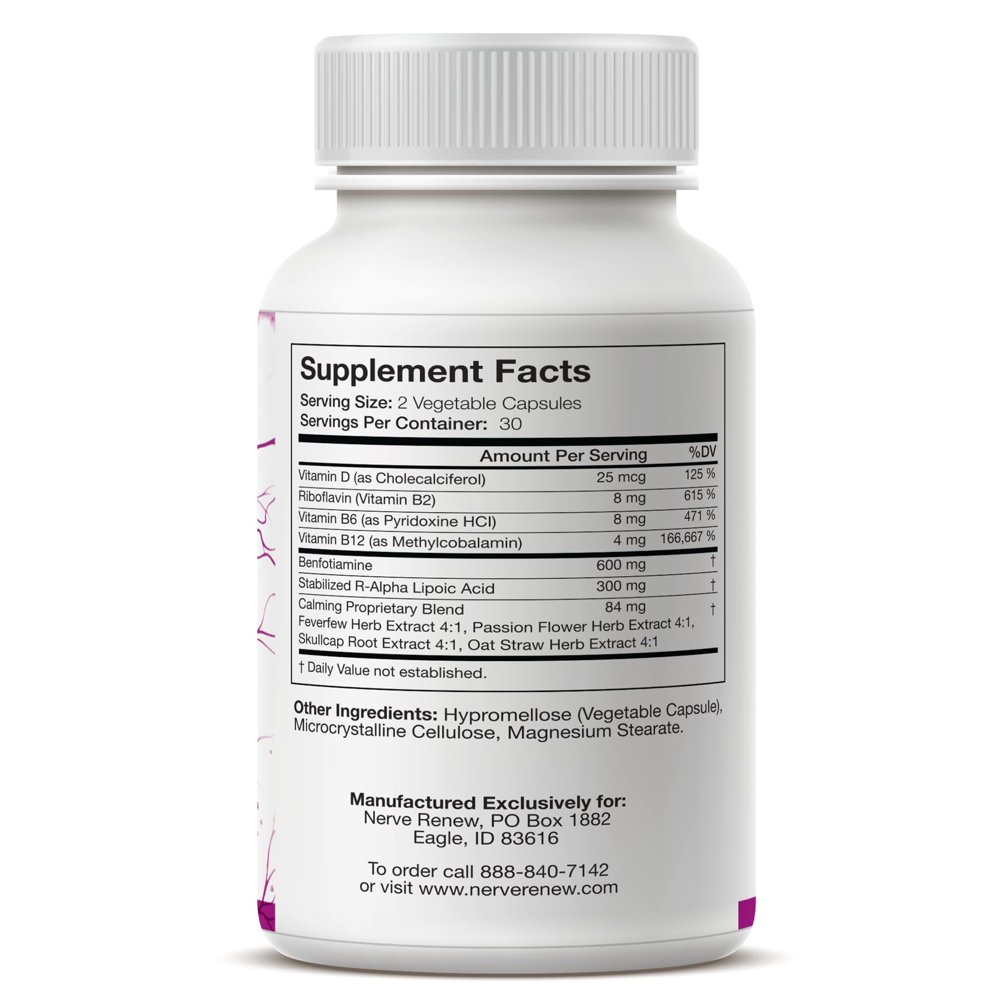 NERVE RENEW capsules closeup supporting nerve nourishment.