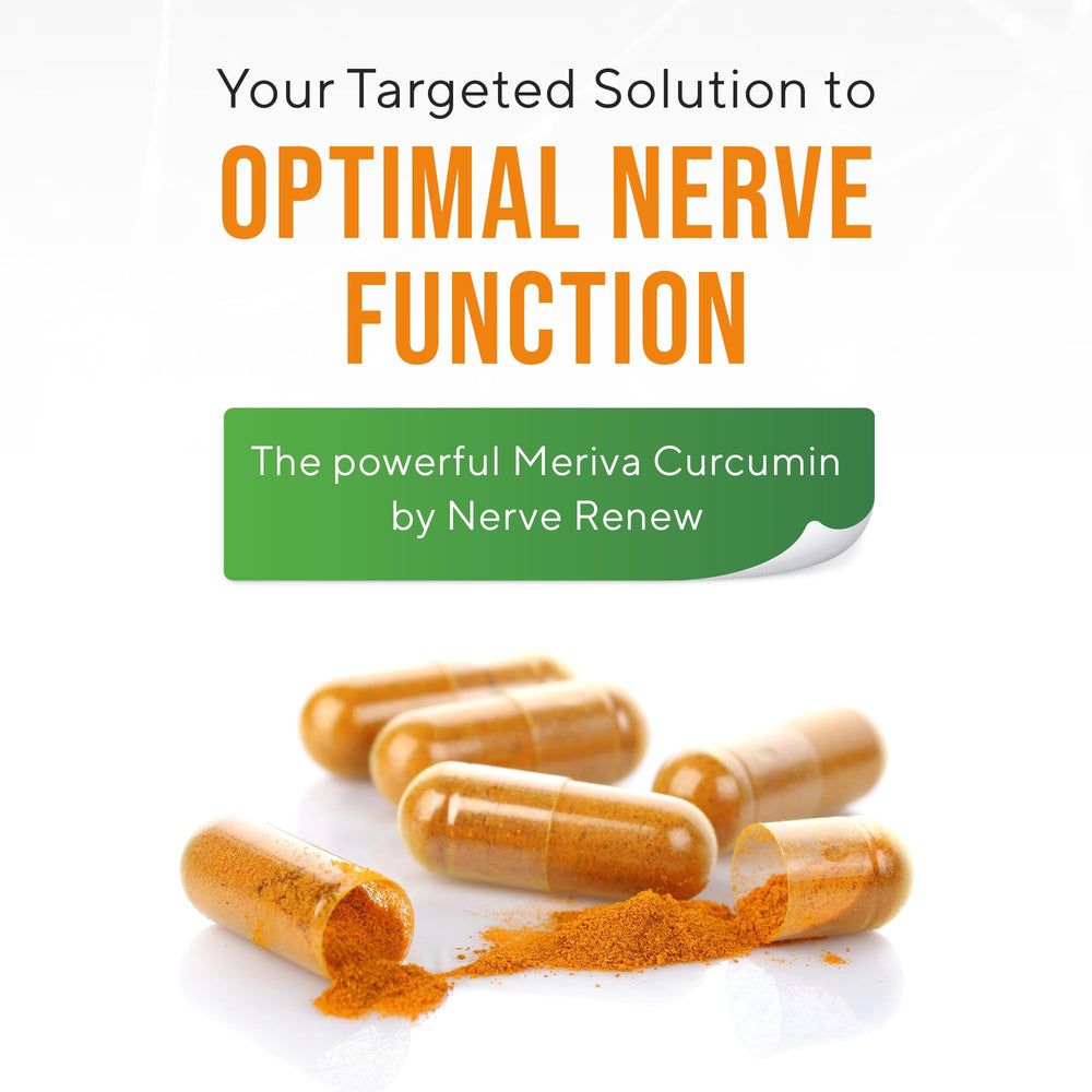 NERVE RENEW Curcumin-phytosome graphic indicating higher availability.