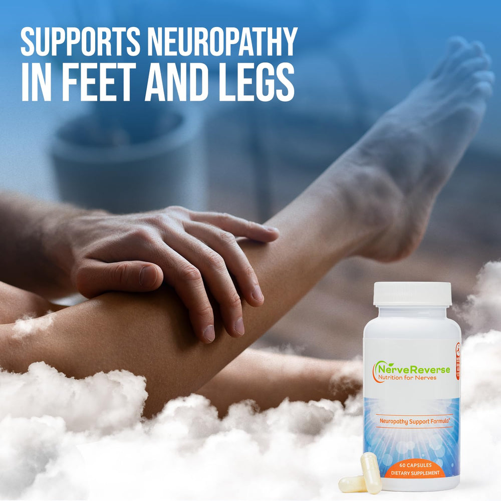 NerveReverse benfotiamine capsules highlighting daily wellness ingredients