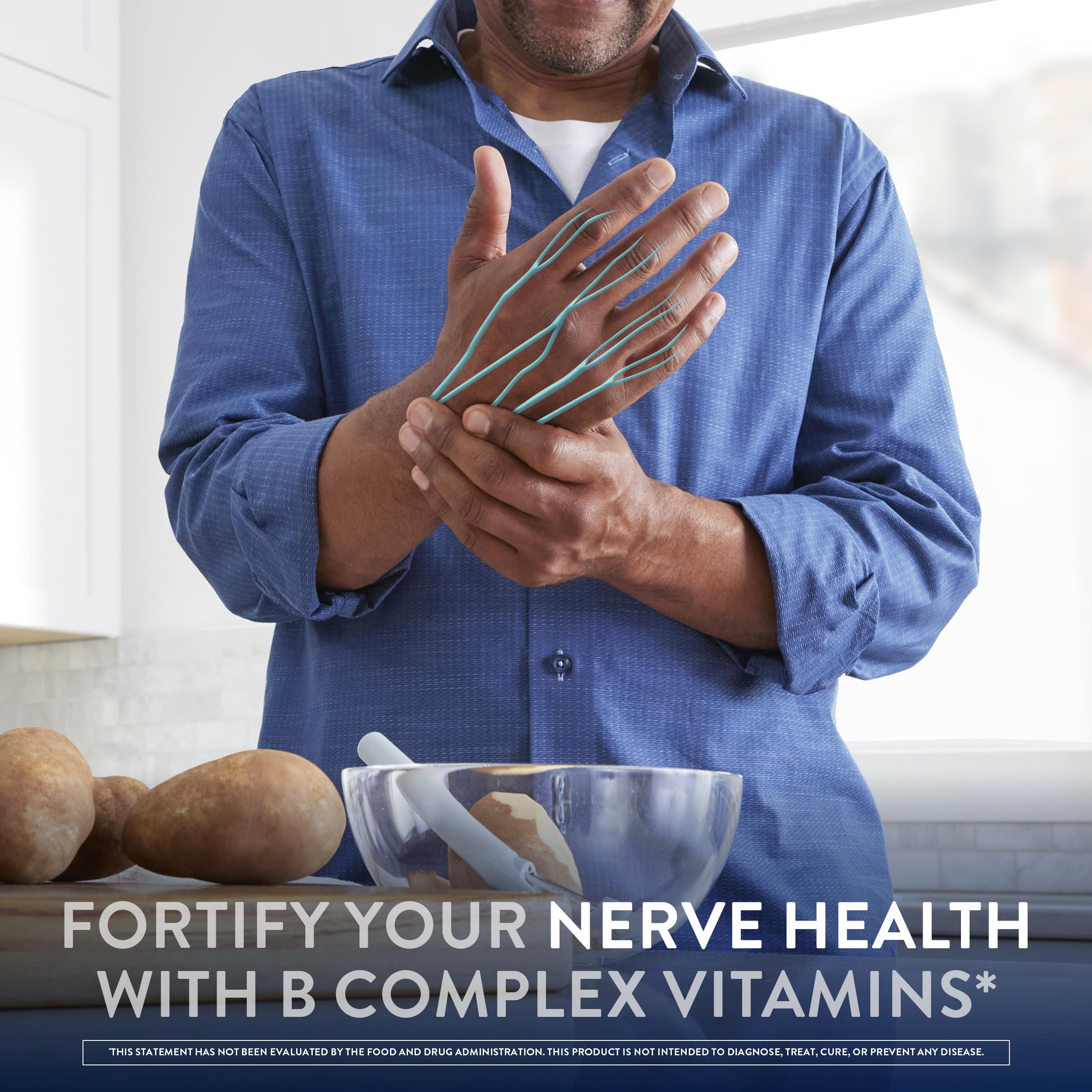 Nervive Nerve Health tablets closeup highlights Alpha Lipoic Acid for circulation support