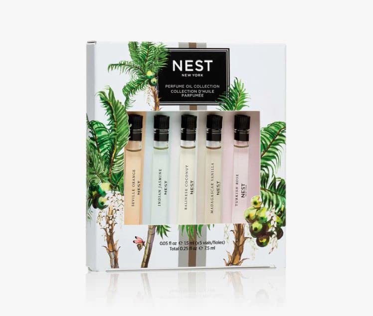 NEST New York Perfume Oil Vial Discovery Set pack shown, ideal for travel and gifting.