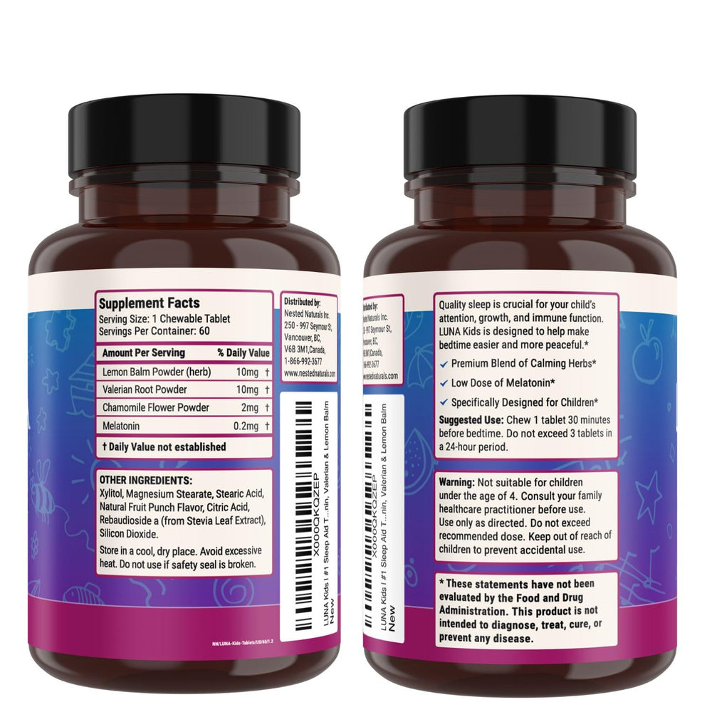 Nested Naturals Luna Kids Sleep bedtime routine with glass of water.