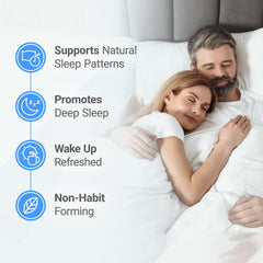 Nested Naturals Luna Melatonin-Free bottle side view highlighting soothing botanicals for unwind.