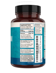 Label on Nested Naturals Magnesium Glycinate highlighting chelated benefits
