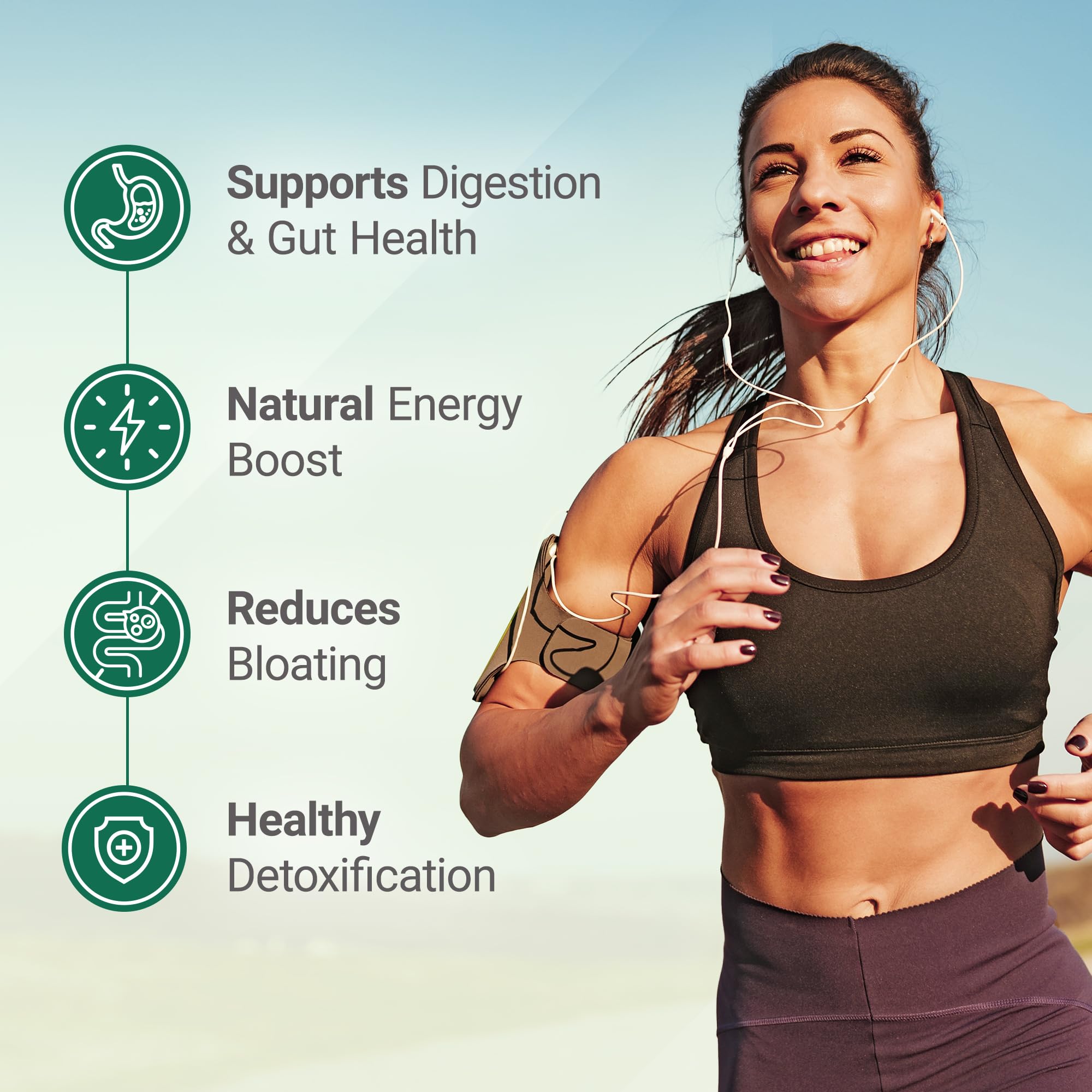 Nested Naturals Super Greens powder blended into a smoothie for easy nutrition.