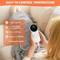 Netraty heating pad offers nine heat settings for customized warmth