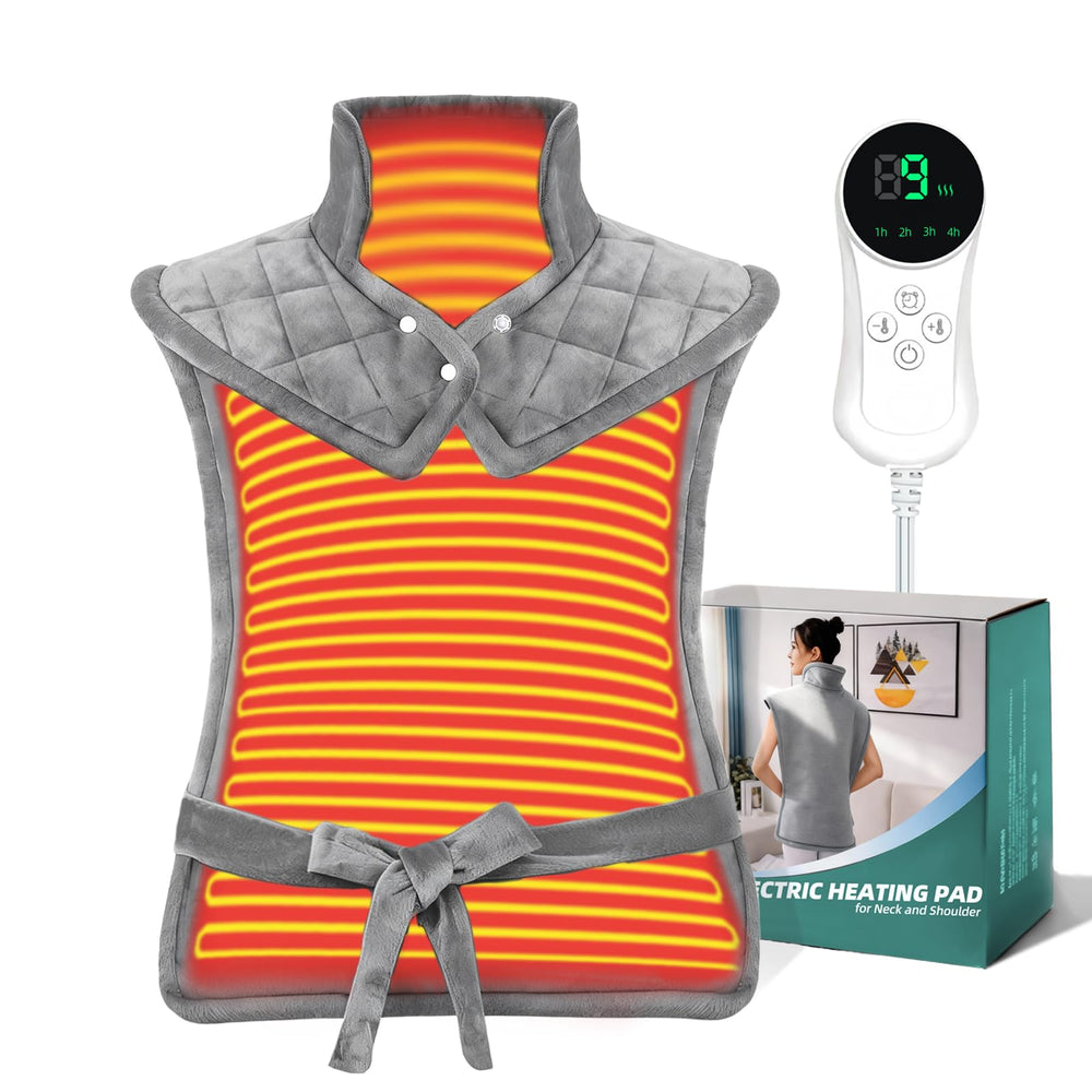 Netraty heating pad delivers full coverage for neck, shoulders, and back with soothing warmth