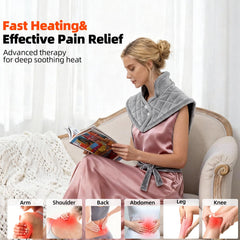Netraty heating pad large wrap demonstrates 24x37 coverage for all-day comfort