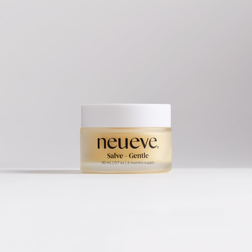 NeuEve Salve Gentle jar close-up showing creamy formula for intimate skin comfort