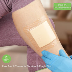 NEUHEILS breathable soft dressing displayed on skin for comfortable wear
