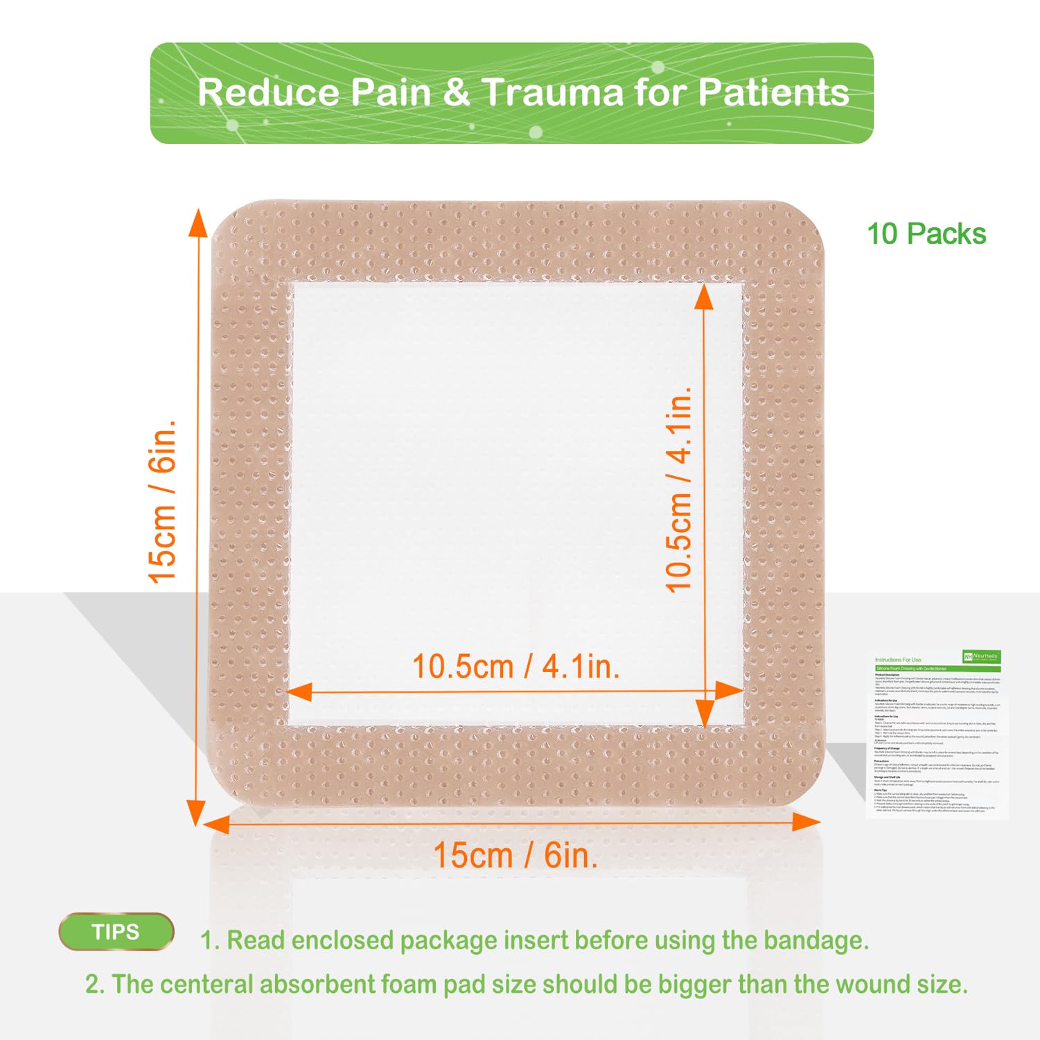 NeuHeils leg ulcer dressing image highlights reliable absorption.