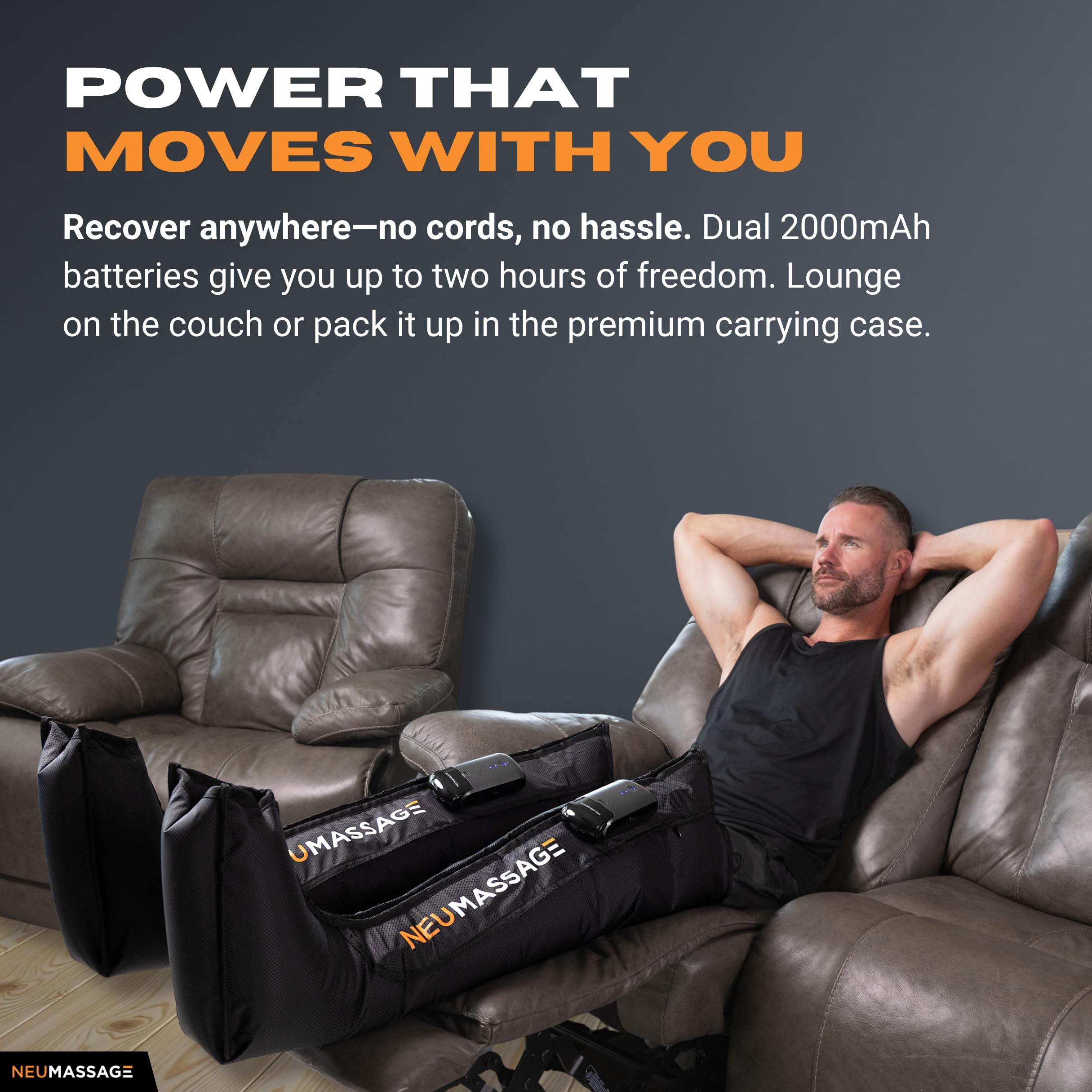 NEUMASSAGE quiet pump operation minimizes noise during sessions