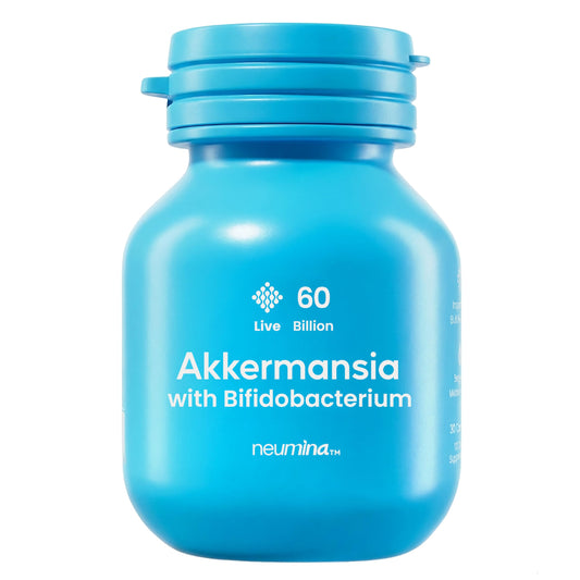 NEUMINA 60 Billion probiotic capsule bottle highlighting potency for gut health