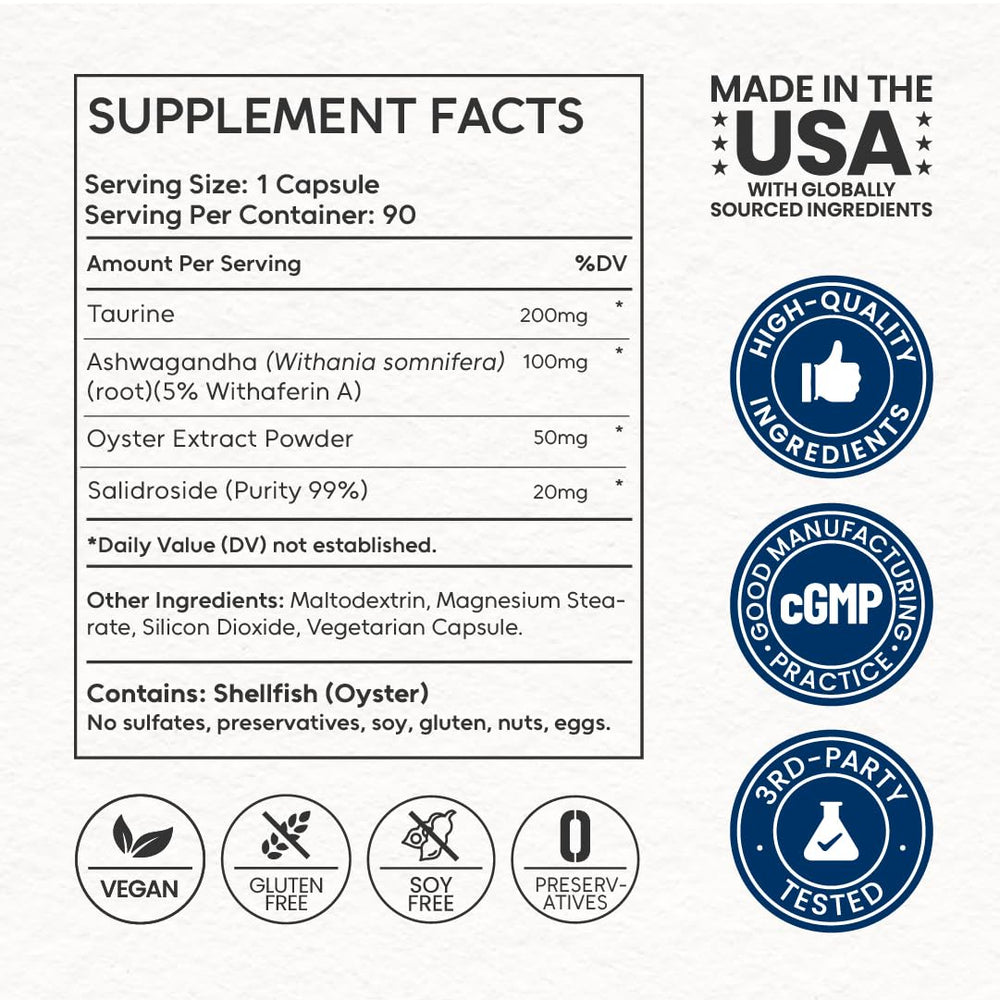 NEUMINA USA facility seal communicates third-party testing and quality control.