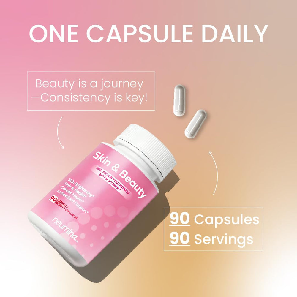NEUMINA capsules and label indicating glutathione support and antioxidant benefits