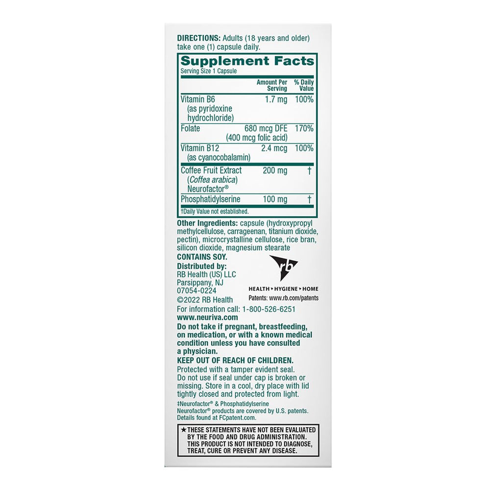 Neuriva Plus capsule close-up showing compact vegetarian capsules