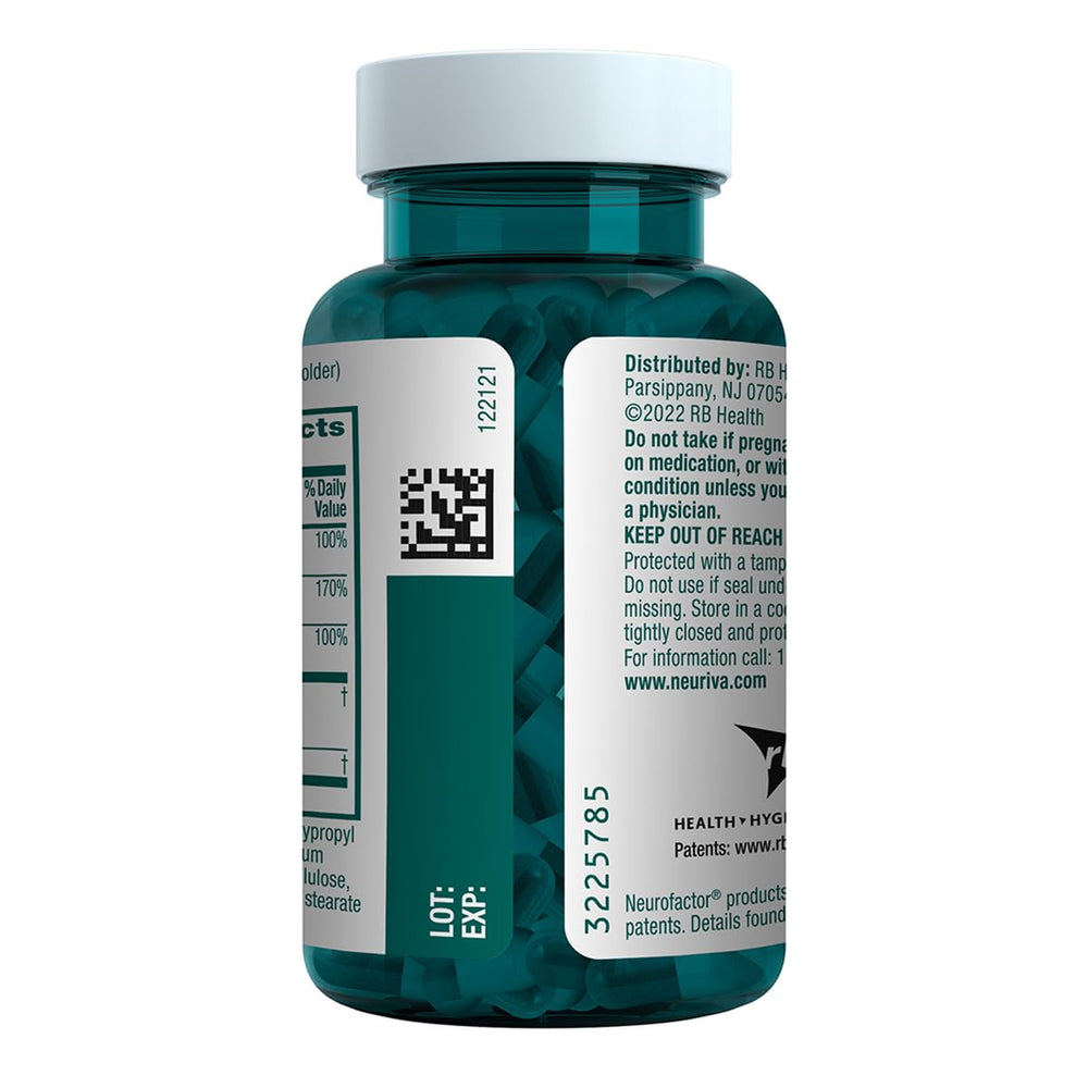 Neuriva Plus capsules displayed for daily memory and concentration support.