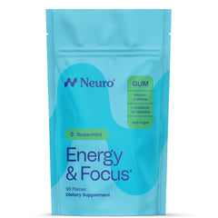 Neuro Energy & Focus Gum jar front for quick energy on the go