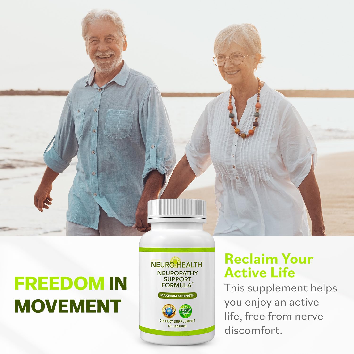 Lifestyle shot of Neuro Health supporting an active walk.